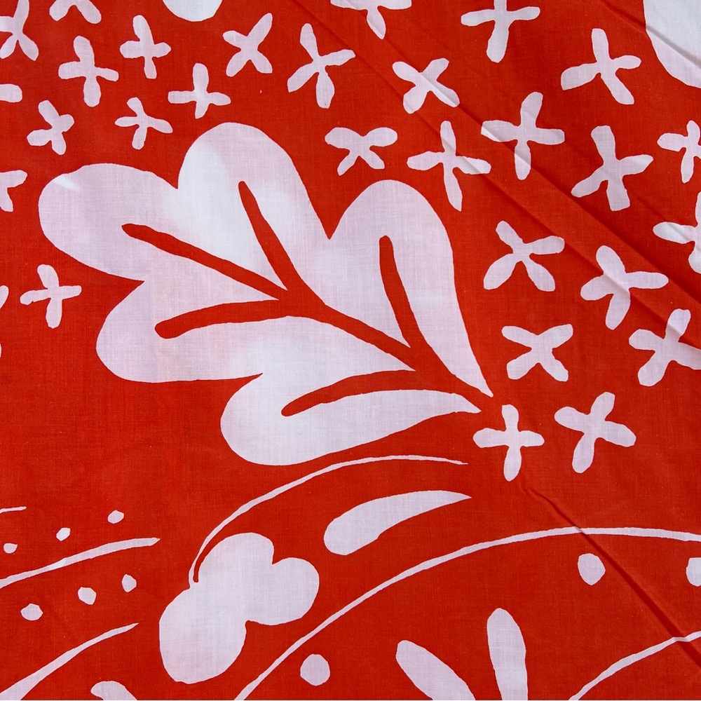 Marimekko Orange and White Floral Duvet Cover - Picture 5 of 12